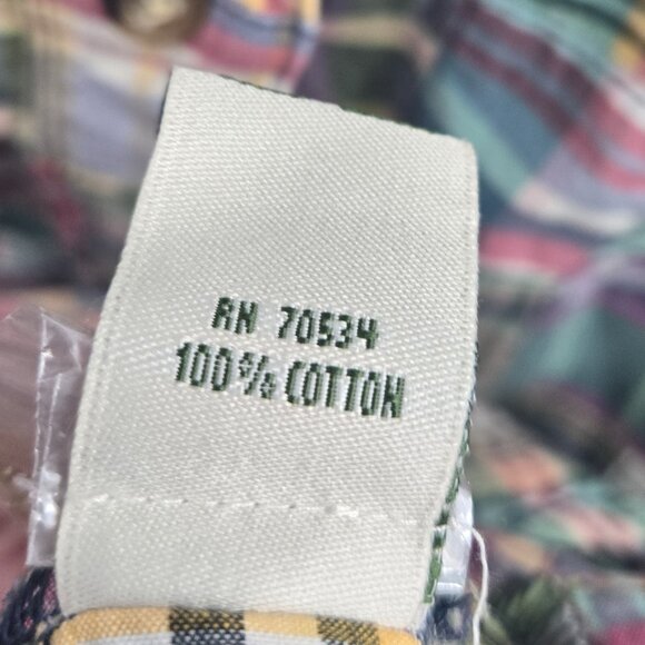 Orvis Patchwork Men's Button Down 100% Cotton Made In India Shirt Medium - Picture 9 of 10